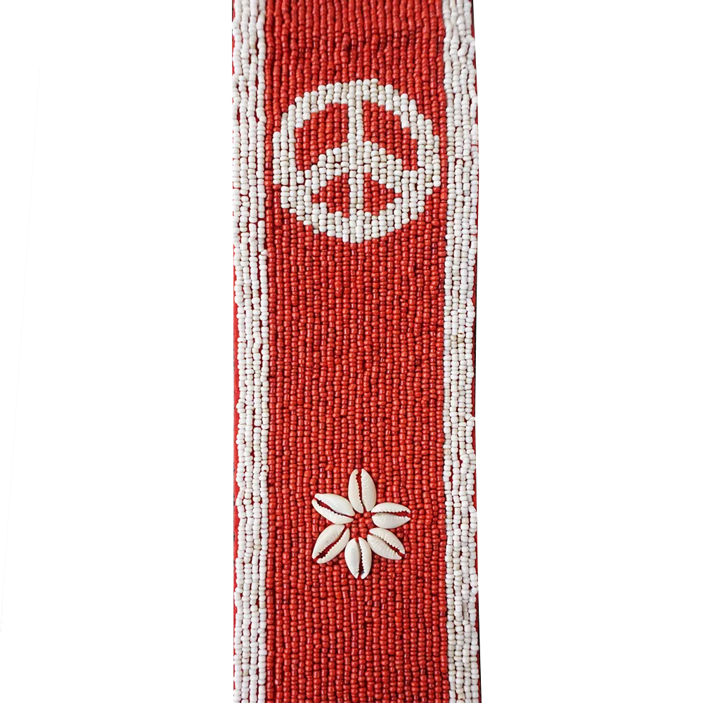 Shell & Peace Sign Guitar Strap