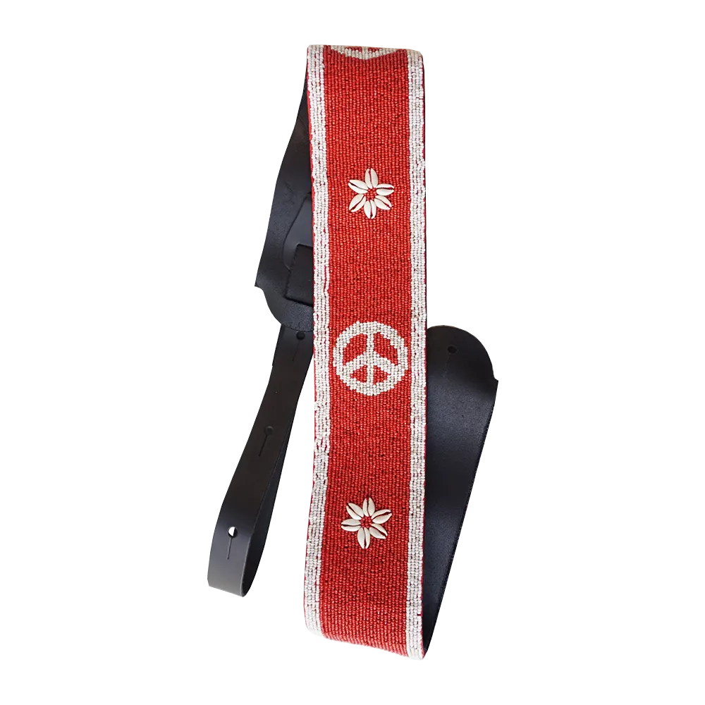 Shell & Peace Sign Guitar Strap
