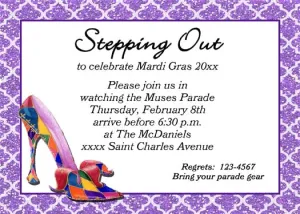 SHOE AND GLITTER CUSTOM INVITATION