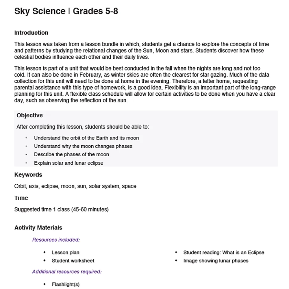 Sky Science - Lunar Phases & Eclipses