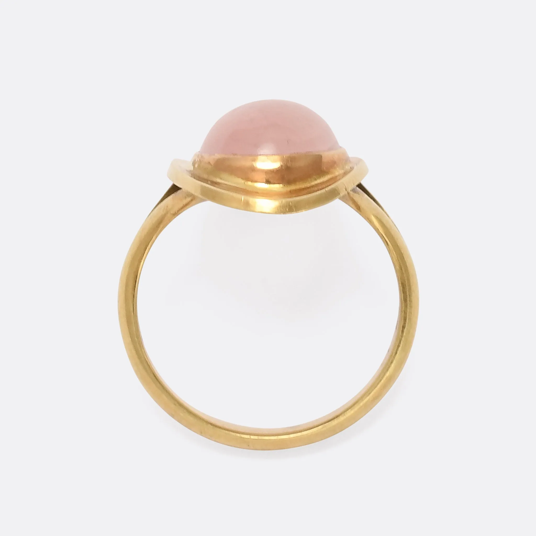 Space Age Rose Quartz Dish Ring