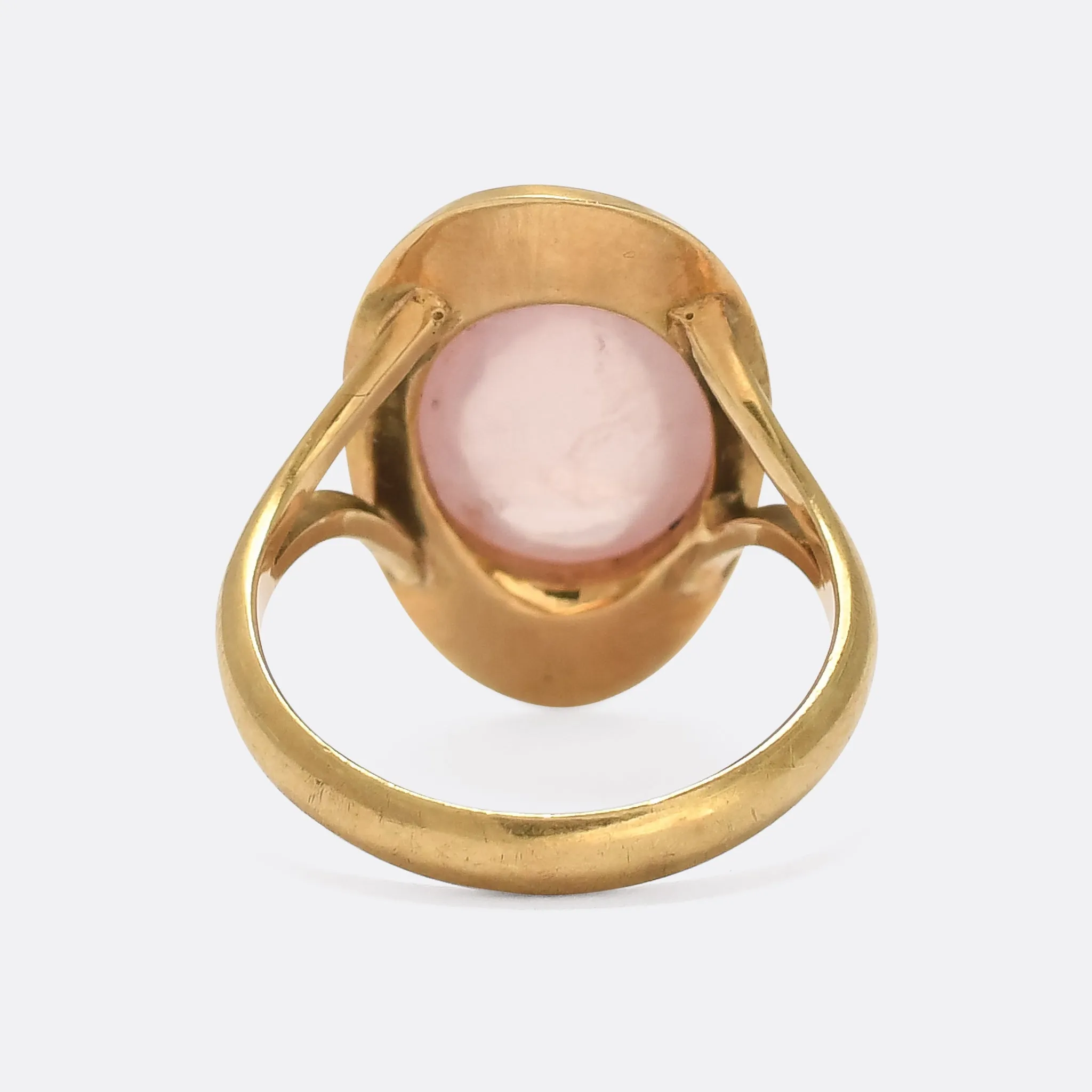 Space Age Rose Quartz Dish Ring
