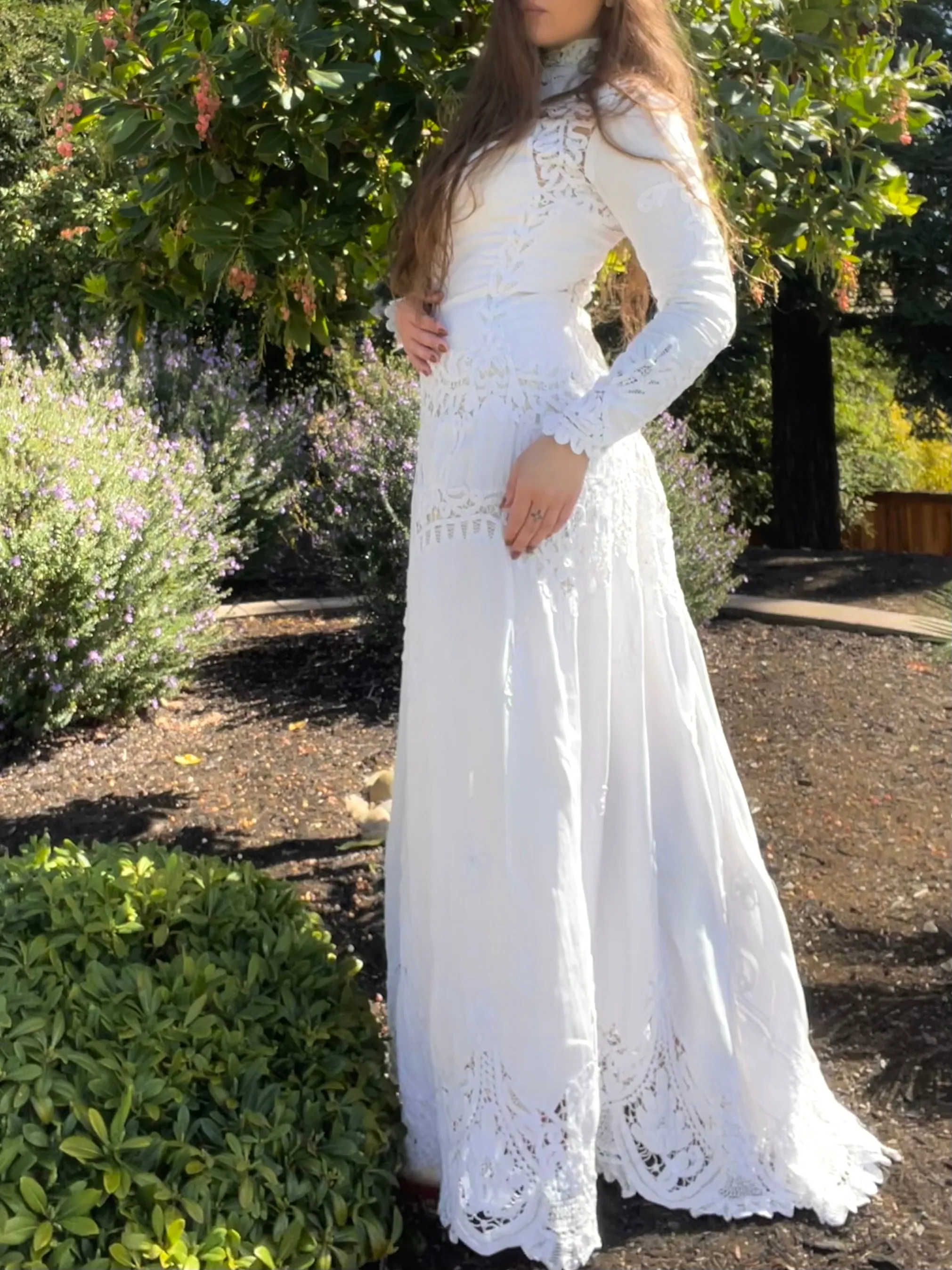 Special Turn Of The Century Hand Sewn Tape Lace & Linen Wedding Gown