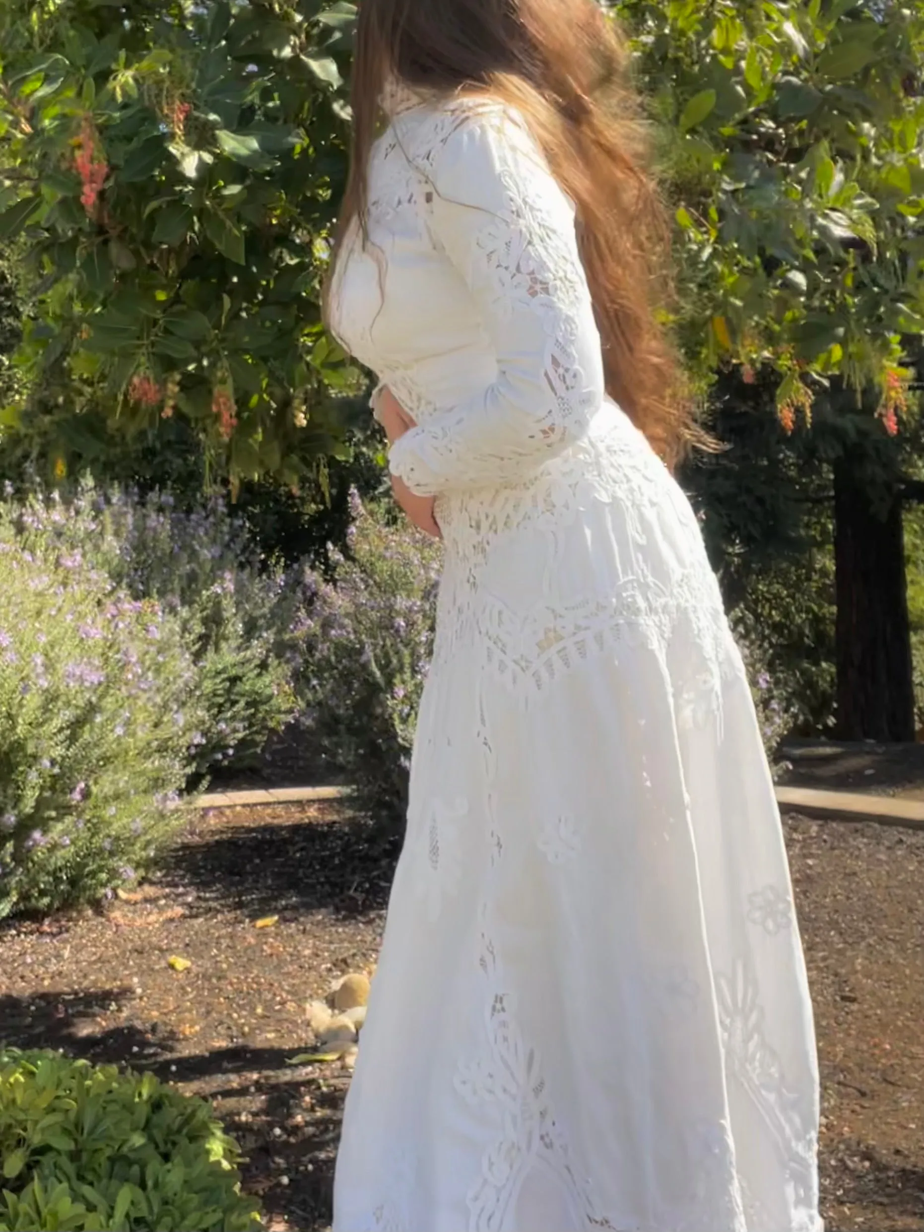 Special Turn Of The Century Hand Sewn Tape Lace & Linen Wedding Gown