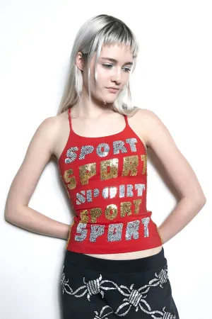 'SPORT' Lace Up Top
