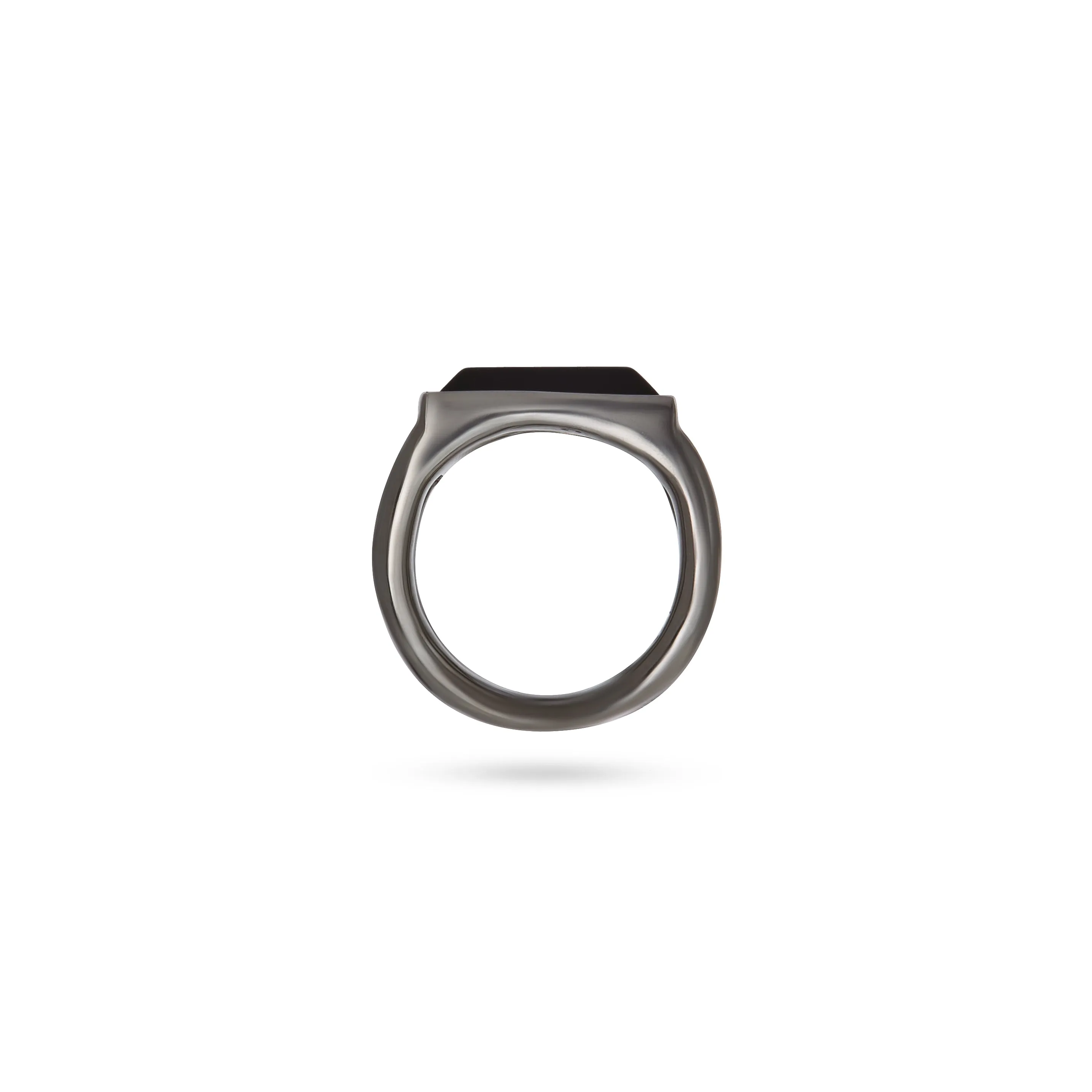 SQUARE VOYAGER RING rhodium plated