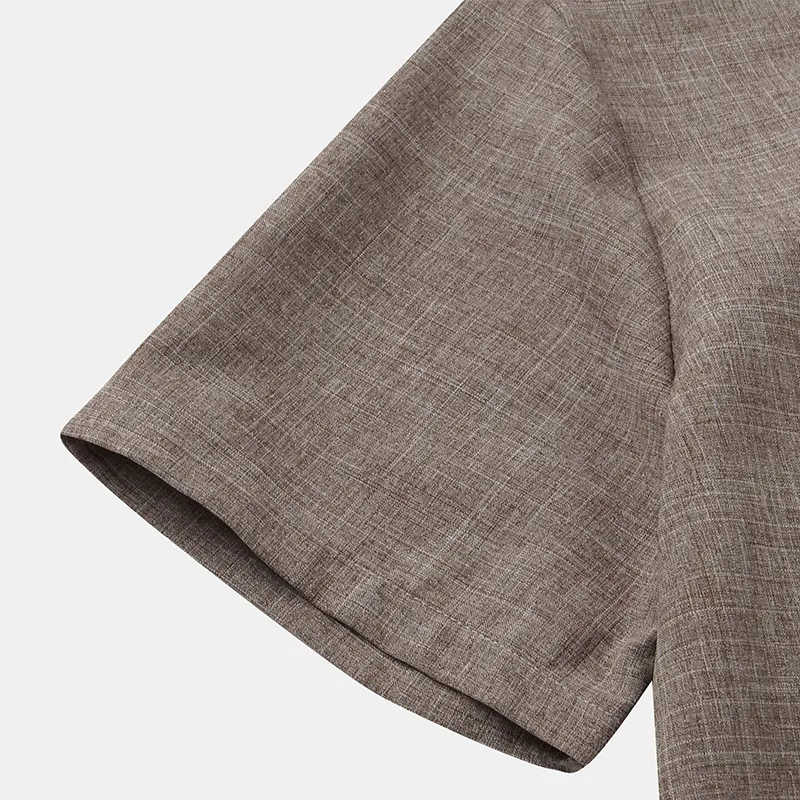 Stand Collar Solid Color Shirt