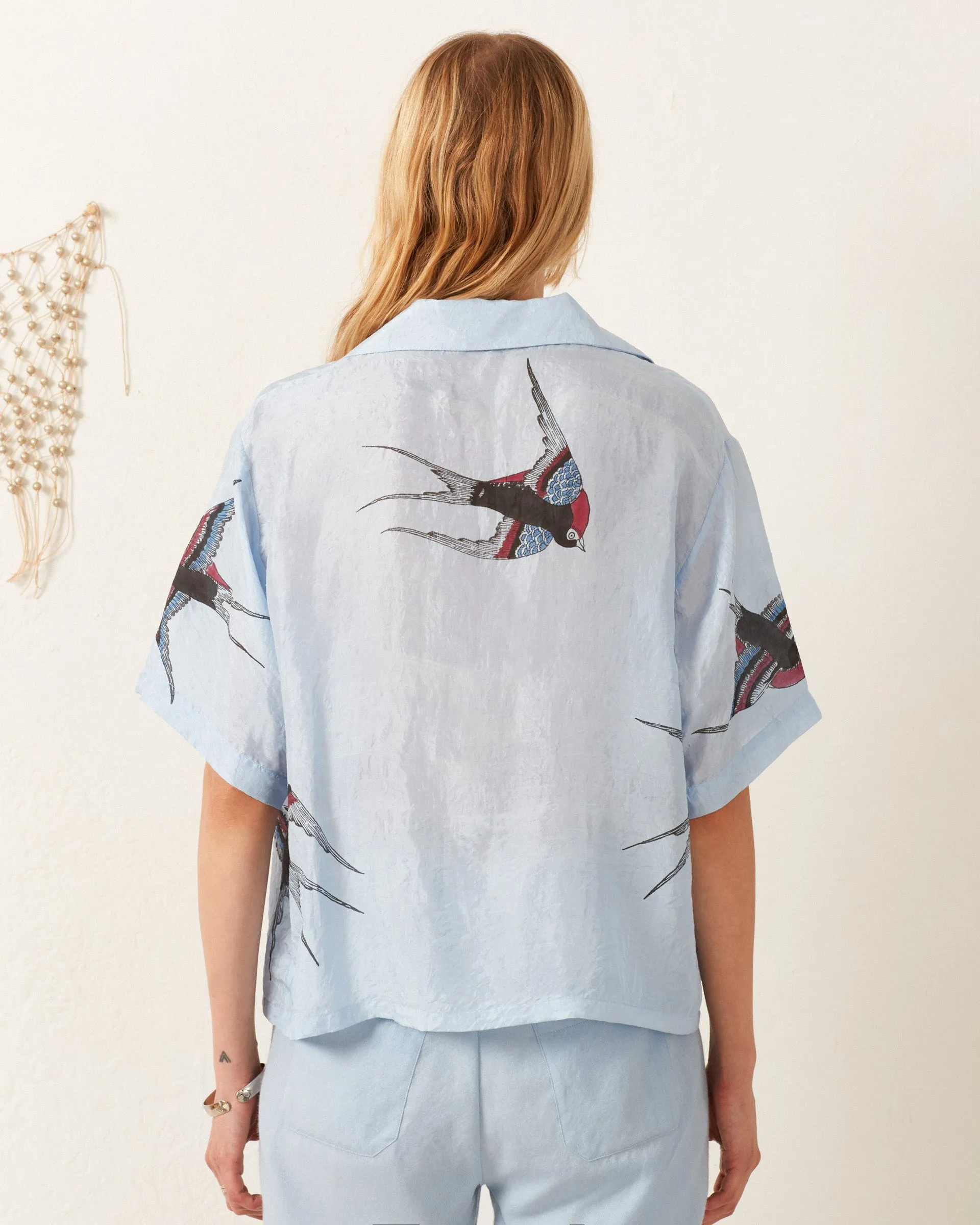 Stevie Swallow Silk Shirt