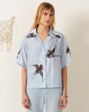 Stevie Swallow Silk Shirt