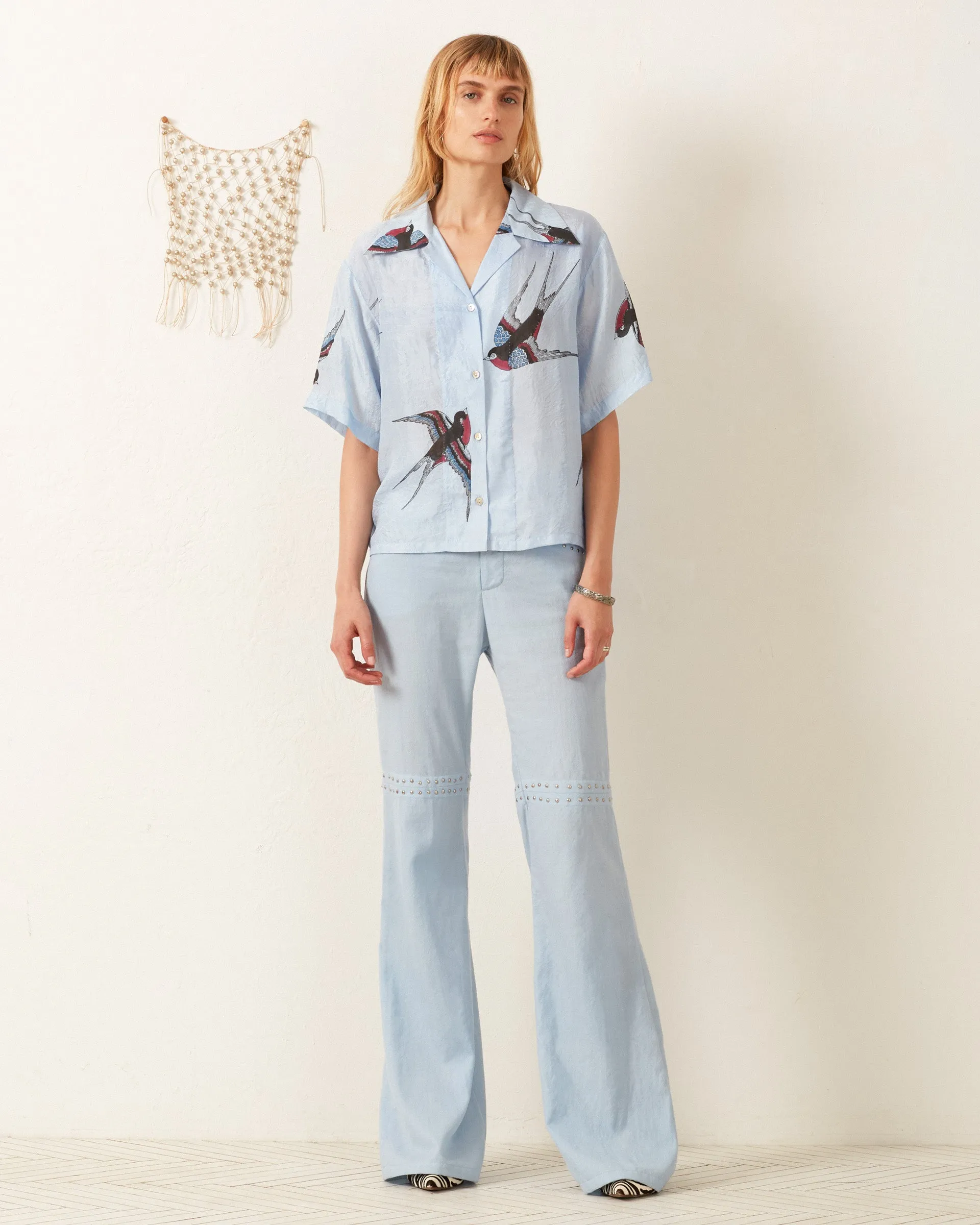 Stevie Swallow Silk Shirt