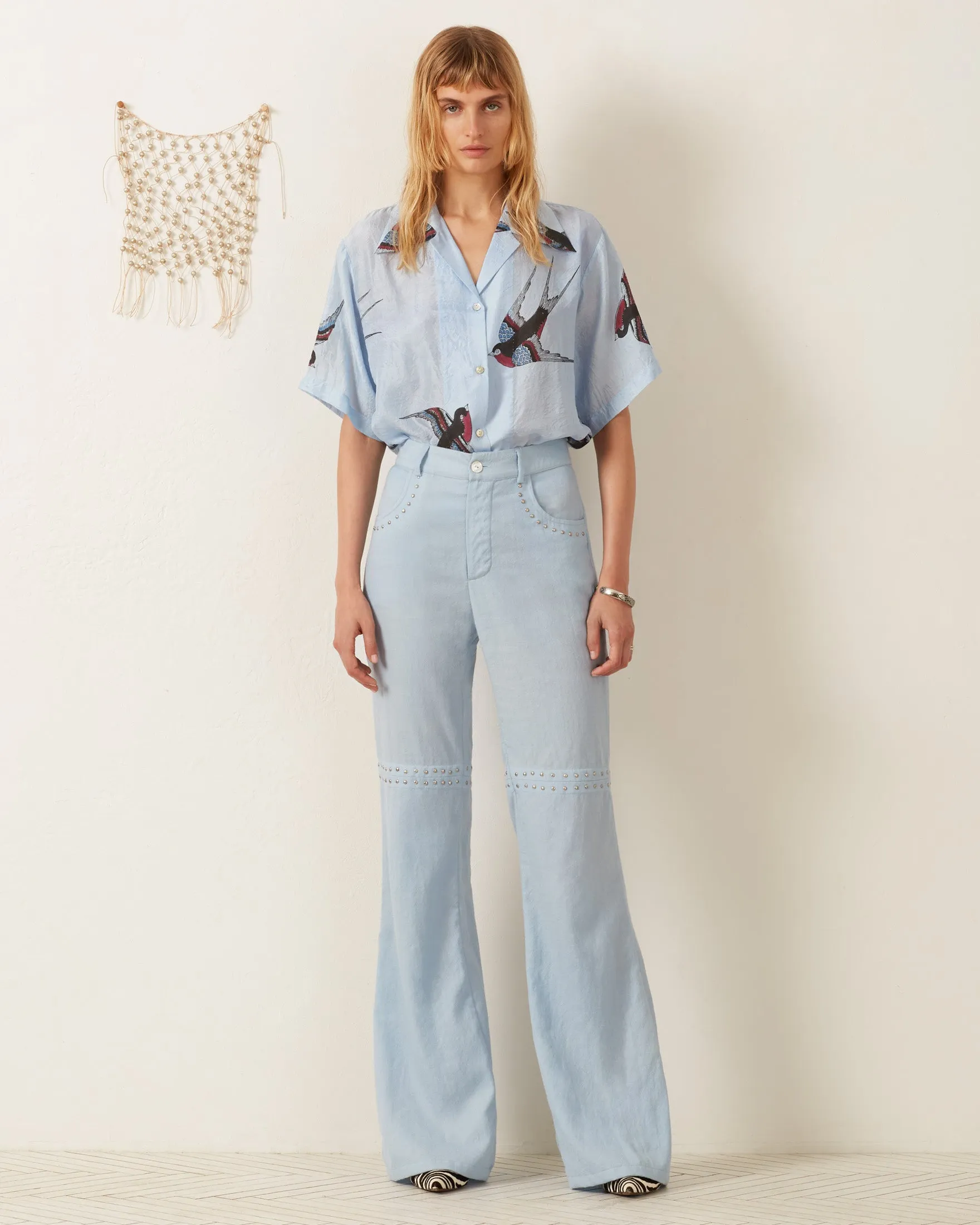 Stevie Swallow Silk Shirt