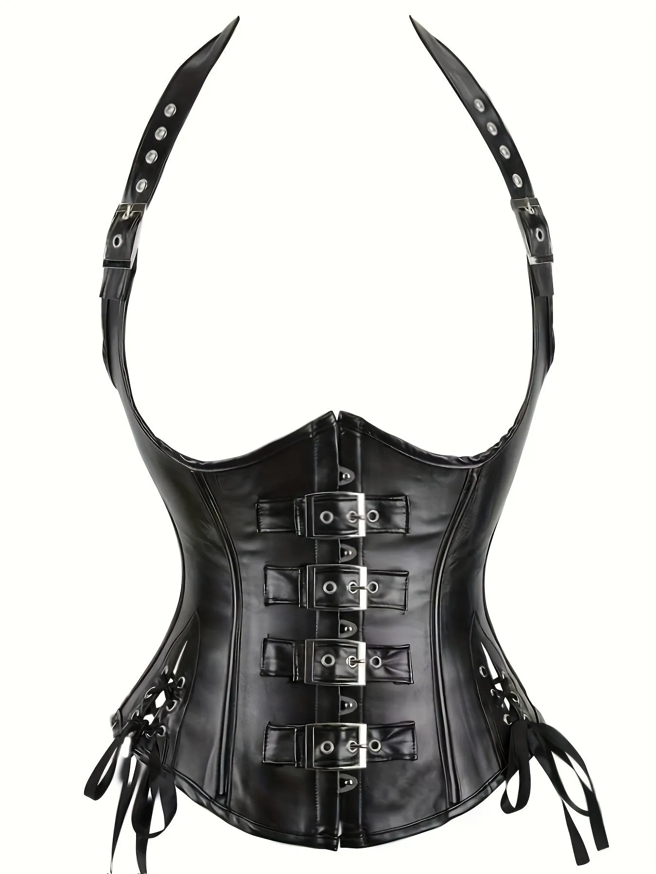 Stunning Halter Neck Corset - Lace-Up Detail and Buckle Accents - Perfect for Carnival or Fashion Wear