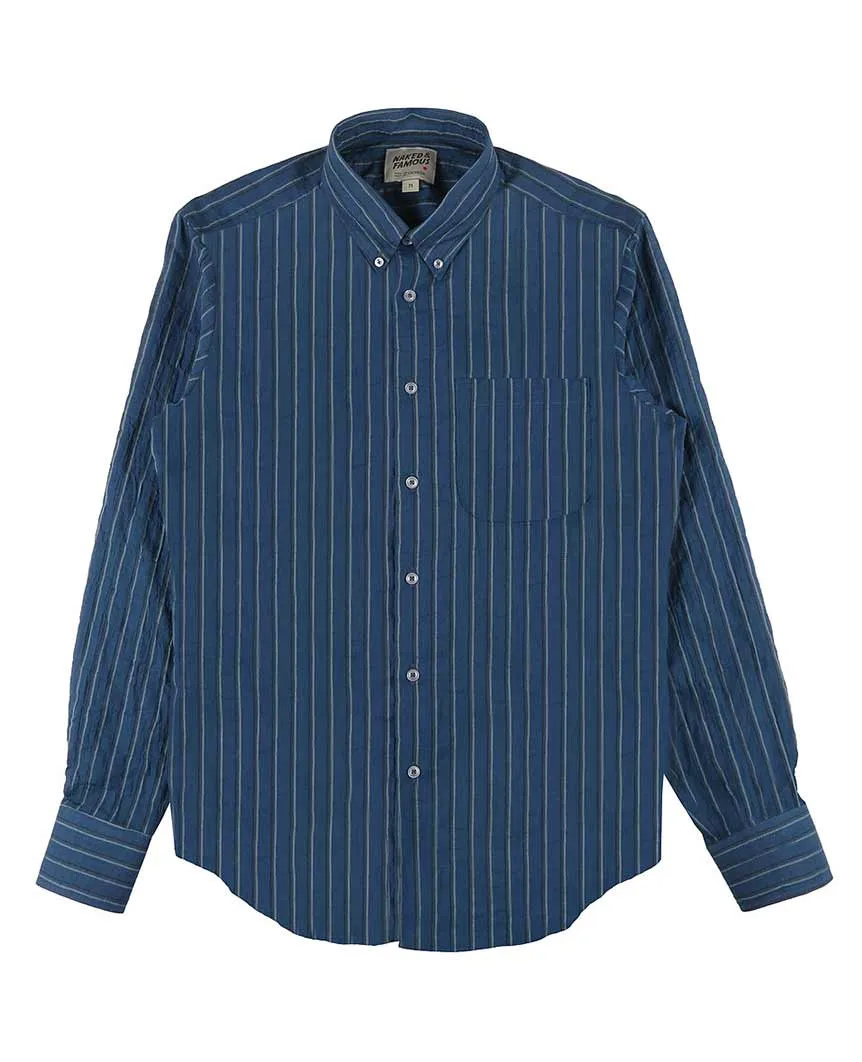 Summertime Vintage Stripe Blue  Regular Shirt