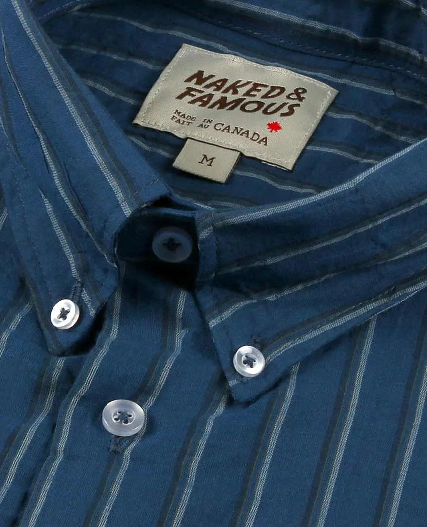 Summertime Vintage Stripe Blue  Regular Shirt