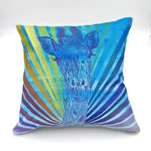 Superstar Giraffe Hand-Painted Pillow