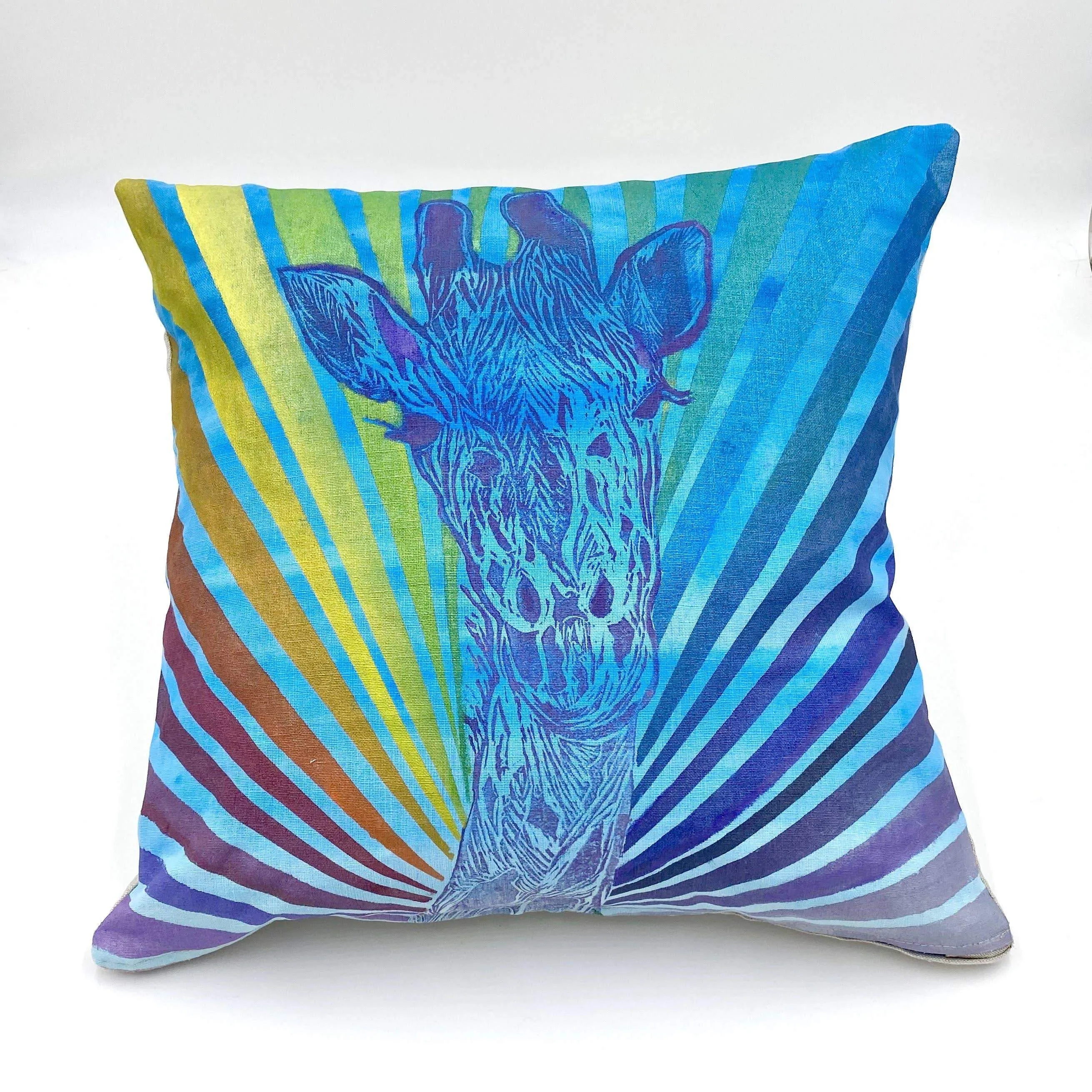 Superstar Giraffe Hand-Painted Pillow
