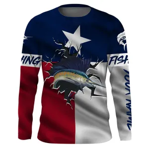 Texas Sailfish Fishing Custom long sleeve performance fishing shirts, Sailfish fishing jerseys TTS0549