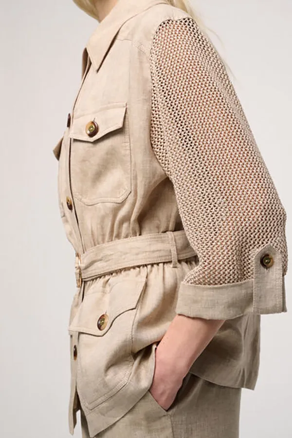 VELISTA PURE LINEN FIELD JACKET
