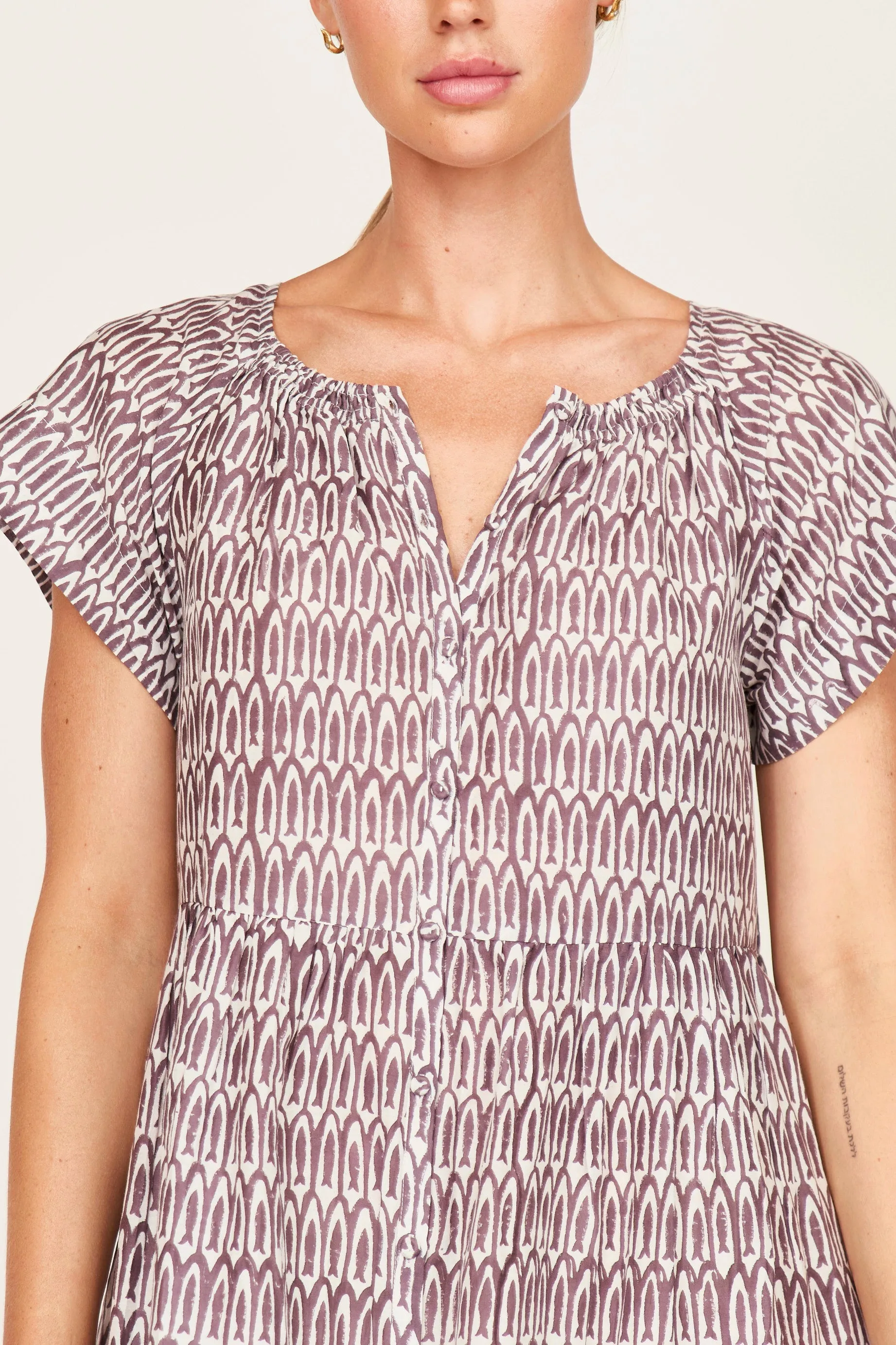 Vienna Short Dress in Grappa Minnow