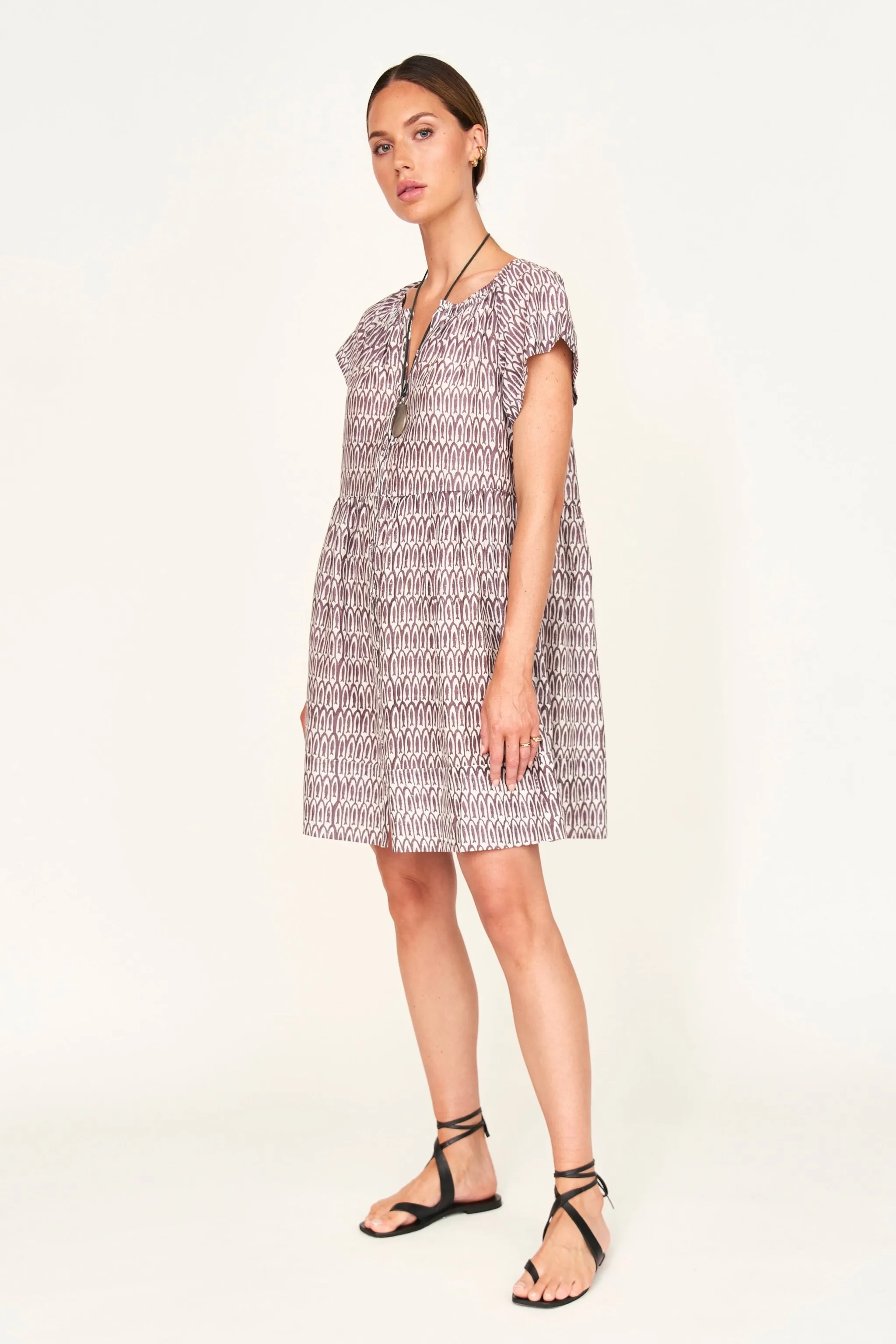 Vienna Short Dress in Grappa Minnow