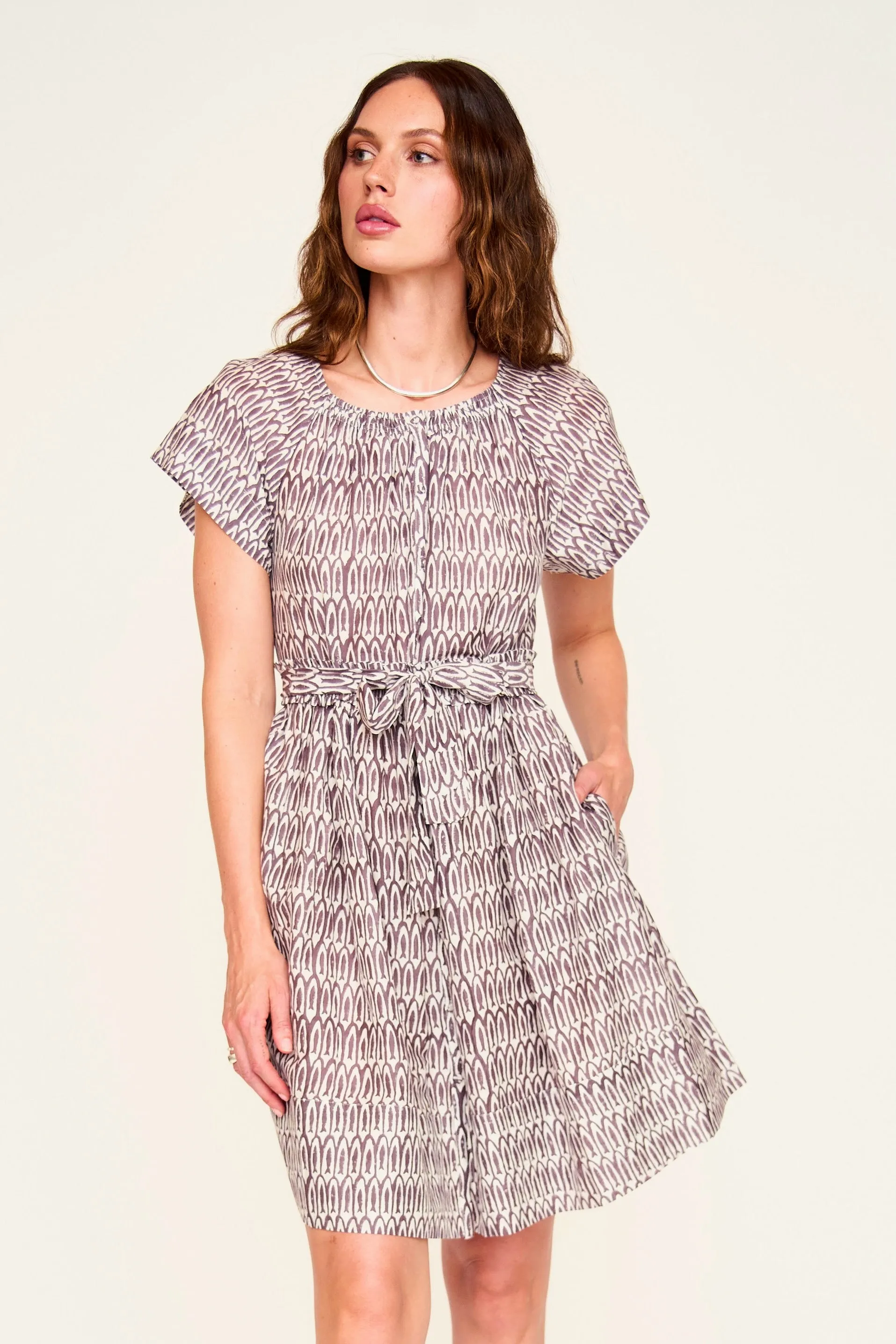 Vienna Short Dress in Grappa Minnow