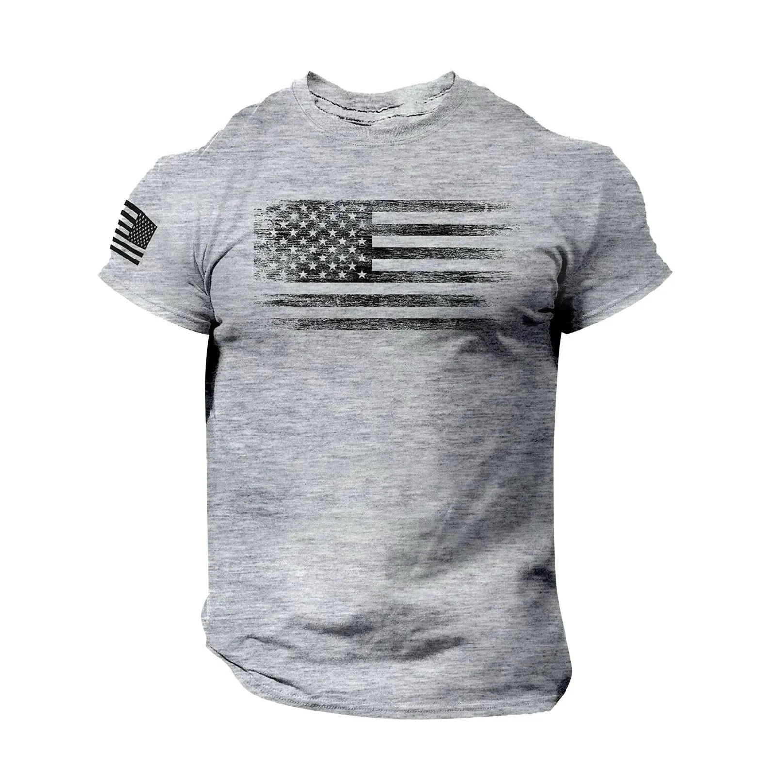 Vintage National Flag Print Men's T-Shirt