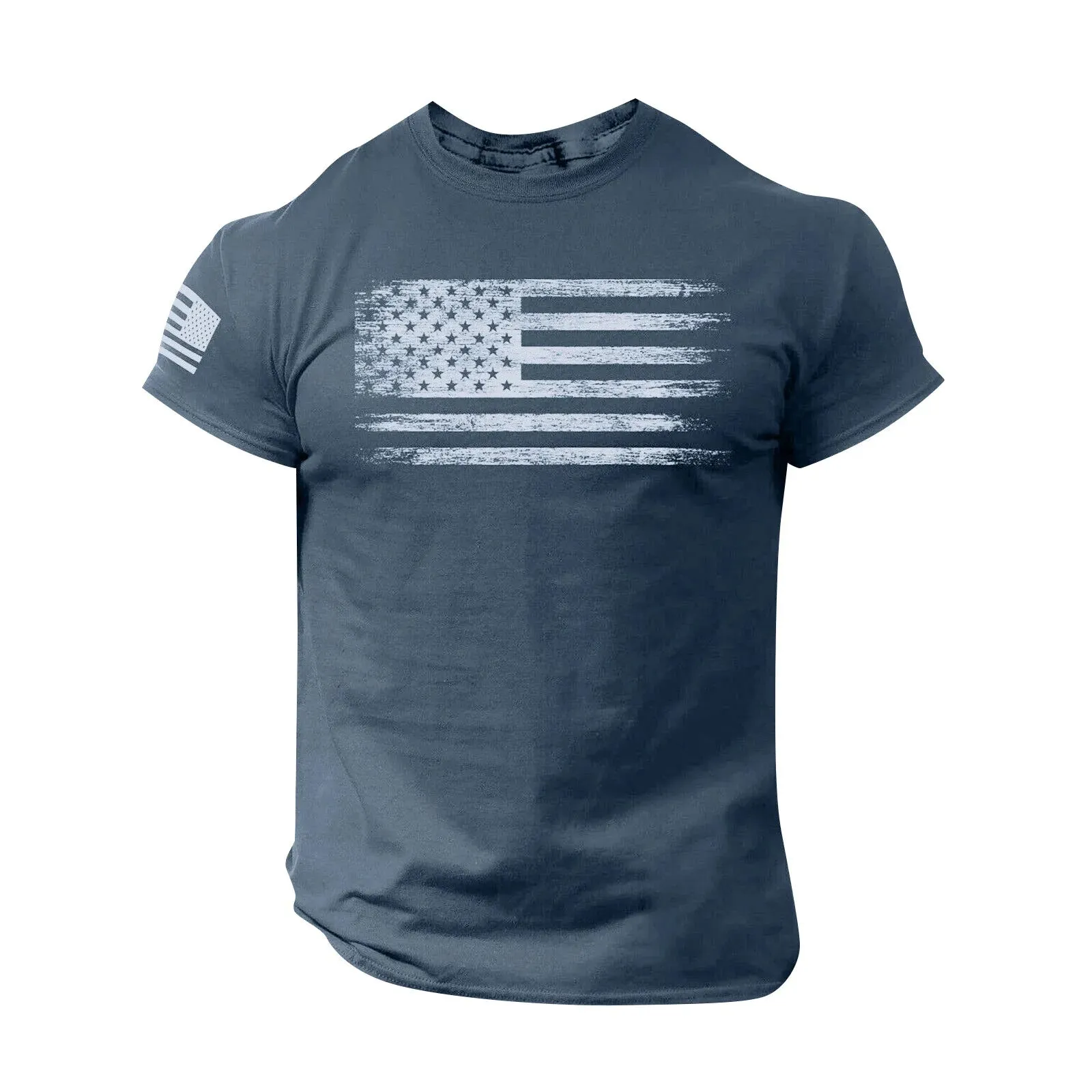 Vintage National Flag Print Men's T-Shirt