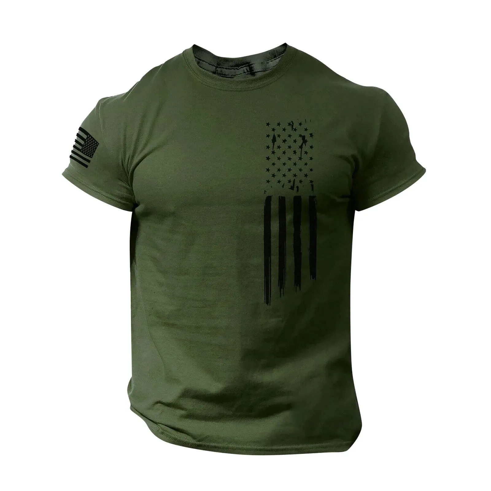 Vintage National Flag Print Men's T-Shirt