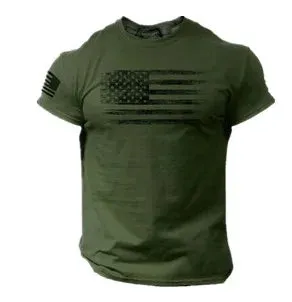 Vintage National Flag Print Men's T-Shirt