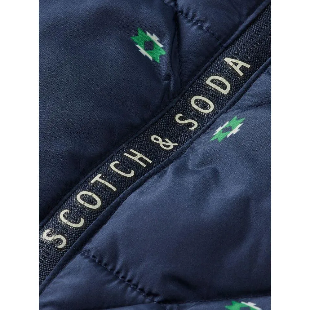 Water Repellent Puffed Jacket With Removable Hood
